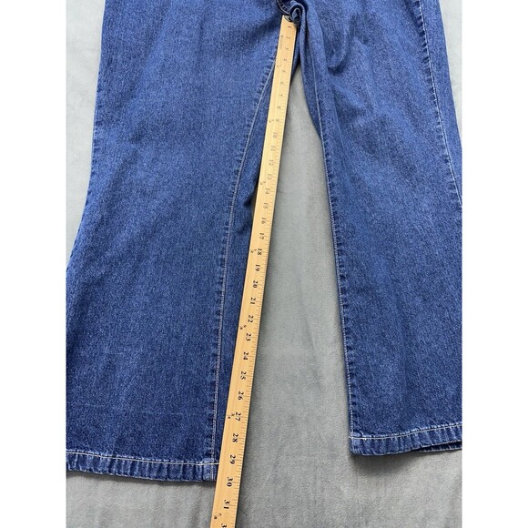 Nothing Jeans Womens 20 Blue Wide Flared Denim Y2K Button Fly Pockets Plus - Picture 12 of 12